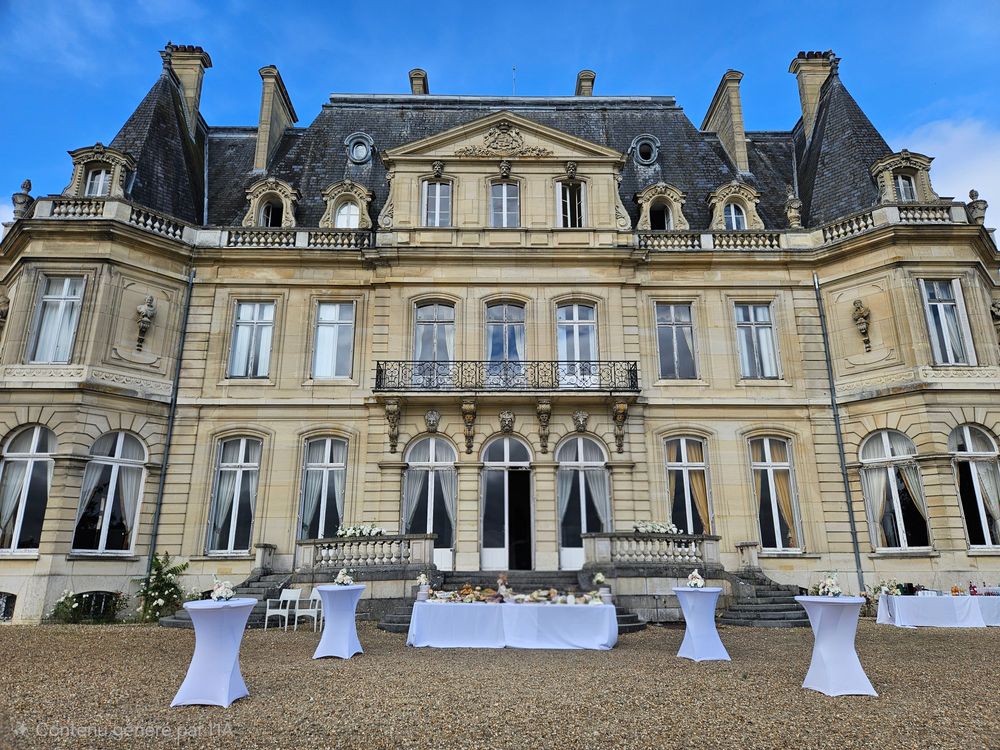 Mariage grandiose au château de Dangu et service traiteur AMARSI pour le diner et le brunch de lendemain de mariage