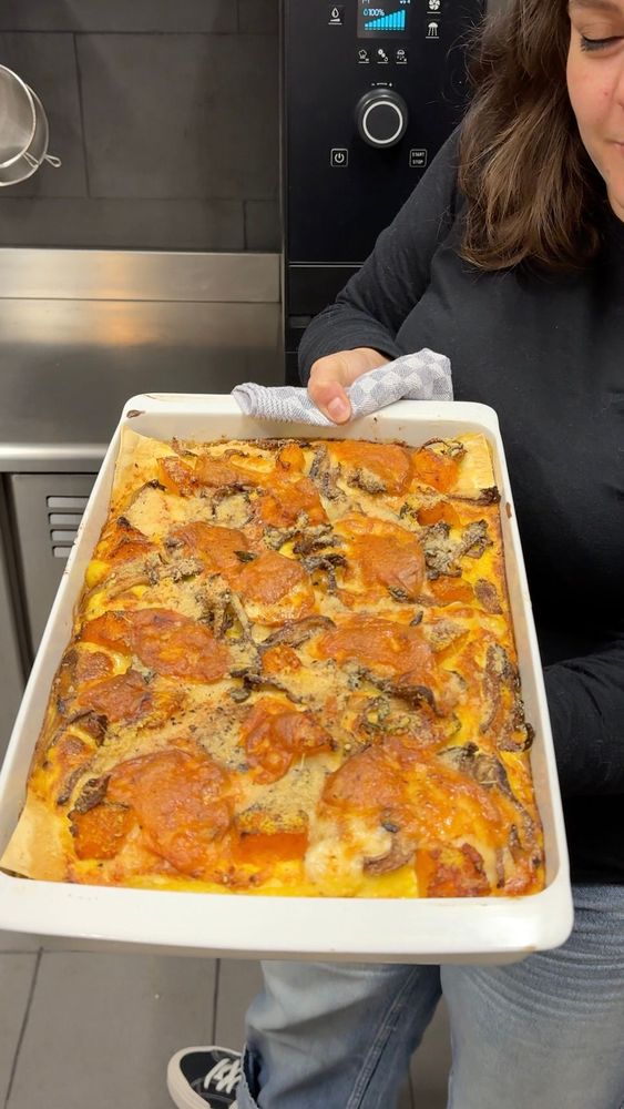sortie de four de la lasagna 