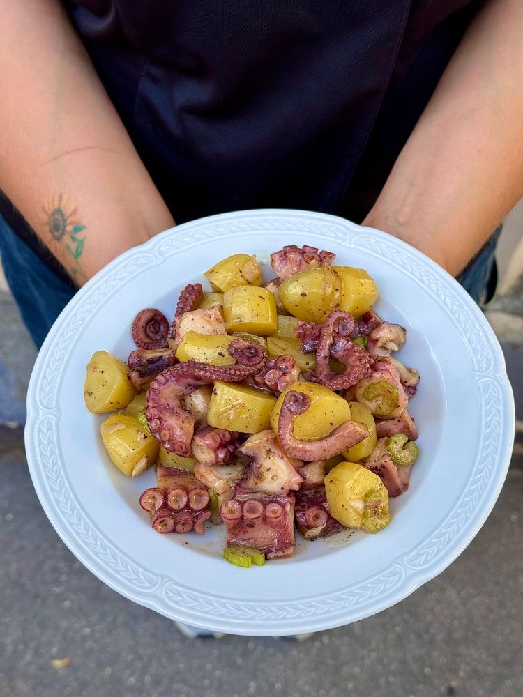 recette d'une salade de poulpe, pomme de terre et céléri