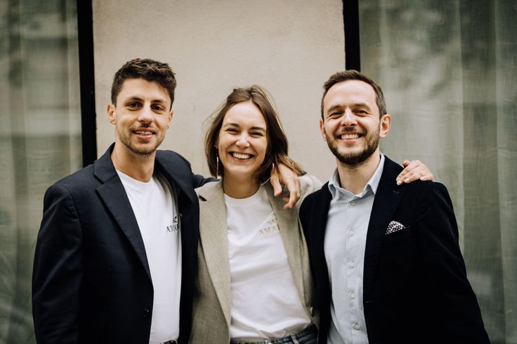portrait des associés AMARSI, de gauche à droite, Stefano Negrini, Annaëlle Sanz et Riccardo Liopi